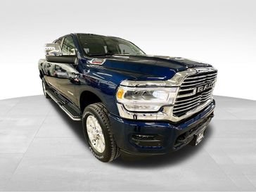 2023 RAM 2500 Laramie Mega Cab 4x4 6'4' Box in a Patriot Blue Pearl Coat exterior color and Blackinterior. Sheridan Motors CDJR 307-218-2217 sheridanmotor.com 