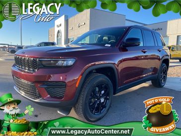 2025 Jeep Grand Cherokee Altitude X 4x4 in a Velvet Red Pearl Coat exterior color and Global Blackinterior. Legacy Auto Center 620-315-9264 legacyautocenter.net 