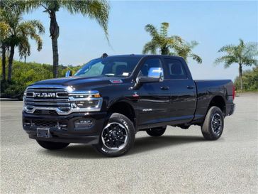 New 2025 RAM 2500 Laramie Crew Cab 4x4 6'4' Box in a Diamond Black Crystal Pearl Coat exterior color and Blackinterior. Southbay Chrysler Jeep Dodge Ram (424) 404-5521 pixelmotiondemo.com 