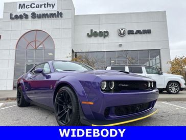 2023 Dodge Challenger R/T Scat Pack Widebody in a Plum Crazy exterior color and Blackinterior. McCarthy Jeep Ram 816-434-0674 mccarthyjeepram.com 
