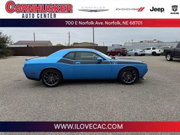2023 Dodge Challenger R/T in a B5 Blue Pearl Coat exterior color and Blackinterior. Cornhusker Auto Center 402-866-8665 cornhuskerautocenter.com 