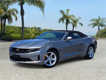 Used 2020 Chevrolet Camaro 2dr Conv 1LT in a Satin Steel Gray Metallic exterior color and Jet Blackinterior. Southbay Chrysler Jeep Dodge Ram (424) 404-5521 pixelmotiondemo.com 