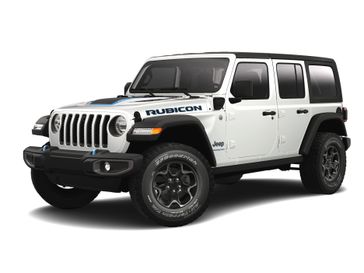 2023 Jeep Wrangler Rubicon 4xe in a Bright White Clear Coat exterior color and Blackinterior. Victor Chrysler Dodge Jeep Ram 585-236-4391 victorcdjr.com 