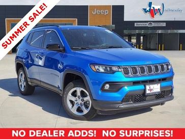 2024 Jeep Compass Latitude 4x4 in a Laser Blue Pearl Coat exterior color and G7xainterior. Wischnewsky Dodge 936-755-5310 wischnewskydodge.com 