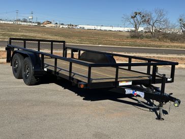 2024 TEXAS BRAGG 77 X 16 FT UTILITY TRAILER  in a BLACK exterior color. Family PowerSports (877) 886-1997 familypowersports.com 
