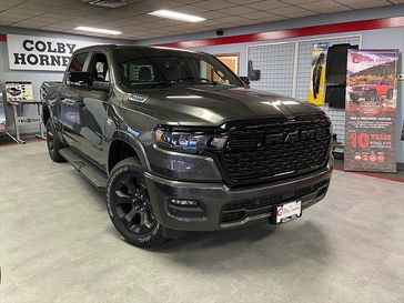 New 2026 RAM 1500 Big Horn Crew Cab 4x4 5'7' Box in a Granite Crystal Metallic Clear Coat exterior color. Colby Chrysler Center 715-316-4471 colbychryslercenter.com 