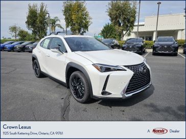 2024 Lexus UX 250h in a Eminent White Pearl exterior color and Black NuLuxe (R) and Black washi dash triminterior. Ontario Auto Center ontarioautocenter.com 