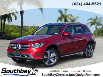 Used 2022 Mercedes-Benz GLC 300 SUV in a MANUFAKTUR Cardinal Red Metallic exterior color and Silk Beige/Blackinterior. Southbay Chrysler Jeep Dodge Ram (424) 404-5521 pixelmotiondemo.com 
