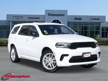 2024 Dodge Durango Gt Plus Rwd in a White Knuckle Clear Coat exterior color and LEATHER TRIMinterior. Champion Chrysler Jeep Dodge Ram 800-549-1084 pixelmotiondemo.com 