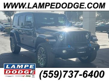 2024 Jeep Wrangler 4-door High Altitude 4xe in a Black Clear Coat exterior color and Blackinterior. Lampe Chrysler Dodge Jeep RAM 559-471-3085 pixelmotiondemo.com 