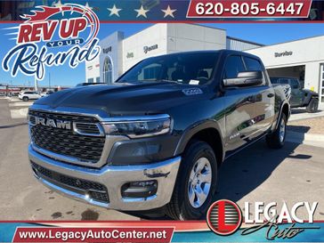 2025 RAM 1500 Big Horn Crew Cab 4x4 5'7' Box in a Forged Blue Metallic exterior color and Blackinterior. Legacy Auto Center 620-315-9264 legacyautocenter.net 