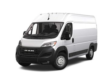 2024 RAM Promaster 1500 Tradesman Cargo Van High Roof 136' Wb in a Bright White Clear Coat exterior color. I-10 Chrysler Dodge Jeep Ram (760) 565-5160 pixelmotiondemo.com 