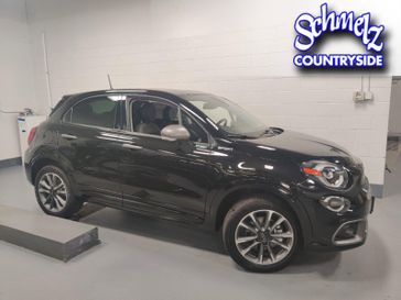 2023 Fiat 500x Sport Awd in a Nero Cinema (Black Clear Coat) exterior color and Black Heated Sport Seatsinterior. Schmelz Countryside Alfa Romeo and Fiat (651) 968-0556 schmelzfiat.com 