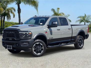 New 2026 RAM 2500 Rebel Crew Cab 4x4 6'4' Box in a Ceramic Gray Clear Coat exterior color and Blackinterior. Southbay Chrysler Jeep Dodge Ram (424) 404-5521 pixelmotiondemo.com 