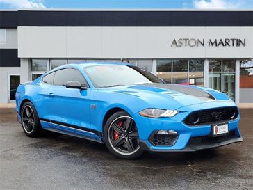 2022 Ford Mustang Mach 1 in a Blue exterior color and Ebonyinterior. Aston Martin of Glenview 847-904-1233 astonmartinofglenview.com 