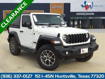 2024 Jeep Wrangler 2-door Sport S in a Bright White Clear Coat exterior color and Blackinterior. Wischnewsky Dodge 936-755-5310 wischnewskydodge.com 