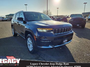 2023 Jeep Grand Cherokee L Limited 4x4 in a Midnight Sky exterior color and Global Blackinterior. Legacy Chrysler Jeep Dodge RAM 541-663-4885 legacychryslerjeepdodgeram.com 