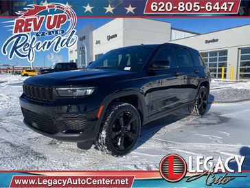 2024 Jeep Grand Cherokee Altitude X 4x4 in a Diamond Black Crystal Pearl Coat exterior color and Global Blackinterior. Legacy Auto Center 620-315-9264 legacyautocenter.net 