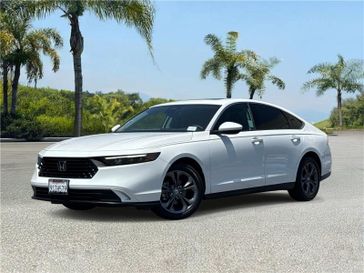 Used 2023 Honda Accord Sedan EX CVT in a Platinum White Pearl exterior color and Blackinterior. Southbay Chrysler Jeep Dodge Ram (424) 404-5521 pixelmotiondemo.com 