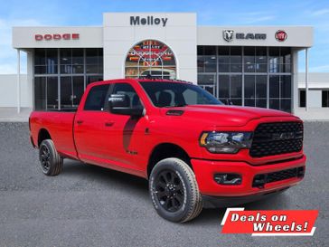 2024 RAM 3500 Big Horn Crew Cab 4x4 8' Box in a Flame Red Clear Coat exterior color and Blackinterior. Melloy Dodge RAM FIAT 505-588-4459 melloydodge.com 