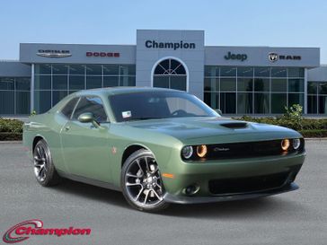 2021 Dodge Challenger R/T Scat Pack in a F8 Green exterior color and Blackinterior. Champion Chrysler Jeep Dodge Ram 800-549-1084 pixelmotiondemo.com 