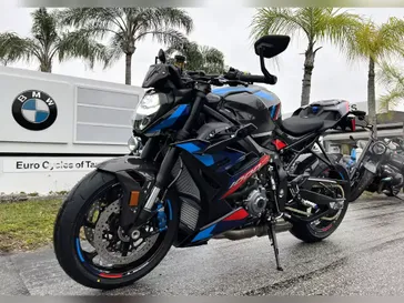 2024 BMW M 1000 R in a BLACK STORM METALLIC exterior color. Tampa Bay Motos 813-926-9937 tampabaymotos.com 