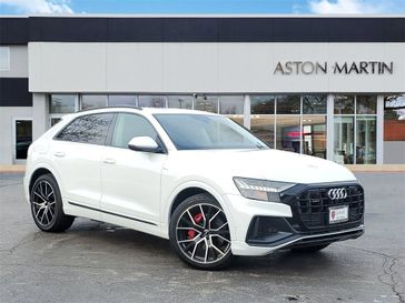 2020 Audi Q8 Prestige in a White exterior color and Blackinterior. Glenview Luxury Imports 847-904-1233 glenviewluxuryimports.com 