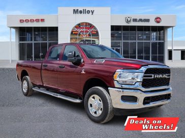 2024 RAM 3500 Tradesman Crew Cab 4x4 8' Box in a Delmonico Red Pearl Coat exterior color. Melloy Dodge RAM FIAT 505-588-4459 melloydodge.com 