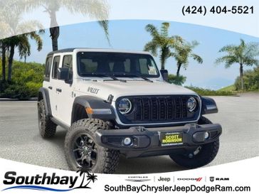 New 2026 Jeep Wrangler Willys in a White/off-white exterior color and Blackinterior. Southbay Chrysler Jeep Dodge Ram (424) 404-5521 pixelmotiondemo.com 