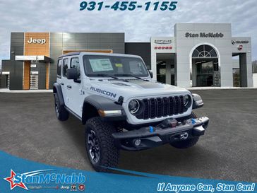 2024 Jeep Wrangler 4-door Rubicon 4xe in a Bright White Clear Coat exterior color and Blackinterior. Stan McNabb Chrysler Dodge Jeep Ram FIAT 931-408-9662 