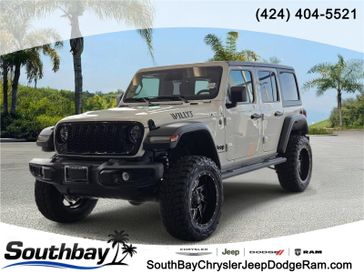 New 2026 Jeep Wrangler 4-door Willys in a Bright White Clear Coat exterior color and Blackinterior. Southbay Chrysler Jeep Dodge Ram (424) 404-5521 pixelmotiondemo.com 