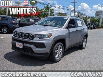 2023 Jeep Compass Sport in a Billet Silver Metallic Clear Coat exterior color and Blackinterior. Don White's Timonium Chrysler Dodge Jeep Ram 410-881-5409 donwhites.com 