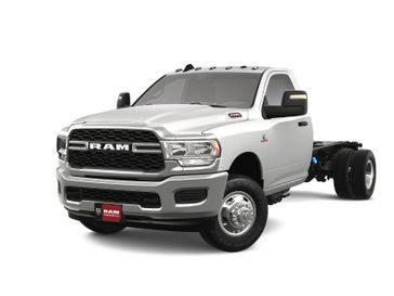 2024 RAM 3500 Tradesman Chassis Regular Cab 4x2 84' Ca in a Bright White Clear Coat exterior color and Diesel Gray/Blackinterior. Jeep Chrysler Dodge RAM FIAT of Ontario 909-757-0698 jcofontario.com 