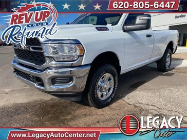 2024 RAM 2500 Tradesman Regular Cab 4x4 8' Box in a Bright White Clear Coat exterior color and Diesel Gray/Blackinterior. Legacy Auto Center 620-315-9264 legacyautocenter.net 