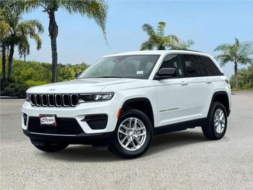 New 2026 Jeep Grand Cherokee Laredo 4x2 in a Bright White Clear Coat exterior color and Global Blackinterior. Southbay Chrysler Jeep Dodge Ram (424) 404-5521 pixelmotiondemo.com 