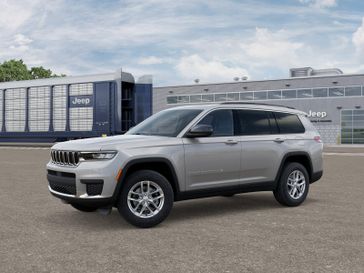 New 2025 Jeep Grand Cherokee L Laredo X 4x4 in a Silver Zynith exterior color. Kamaaina Motors 1-808-746-7956 kamaainamotors.com 