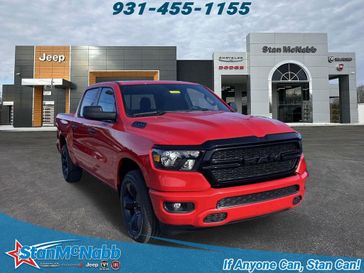 2024 RAM 1500 Tradesman Crew Cab 4x4 5'7' Box in a Flame Red Clear Coat exterior color and Blackinterior. Stan McNabb Chrysler Dodge Jeep Ram FIAT 931-408-9662 