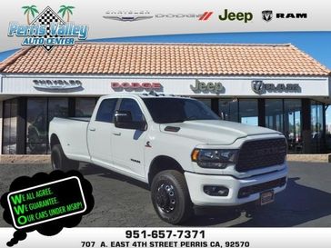 2024 RAM 3500 Big Horn Crew Cab 4x4 8' Box in a Bright White Clear Coat exterior color and Blackinterior. Perris Valley Chrysler Dodge Jeep Ram 951-355-1970 perrisvalleydodgejeepchrysler.com 