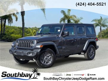 New 2026 Jeep Wrangler 4-door Sport S in a Granite Crystal Metallic Clear Coat exterior color and Blackinterior. Southbay Chrysler Jeep Dodge Ram (424) 404-5521 pixelmotiondemo.com 