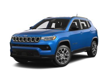 2024 Jeep Compass Latitude Lux 4x4 in a Laser Blue Pearl Coat exterior color. Carman Chrysler Jeep Dodge Ram 302-317-2378 carmanchryslerjeepdodge.com 