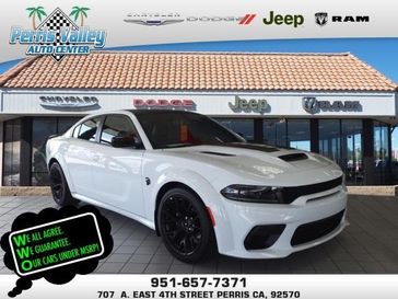 2023 Dodge Charger Srt Hellcat Widebody Jailbreak in a White Knuckle exterior color and Blackinterior. Perris Valley Chrysler Dodge Jeep Ram 951-355-1970 perrisvalleydodgejeepchrysler.com 