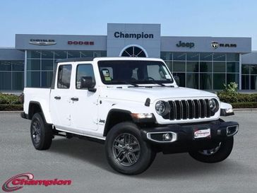 2024 Jeep Gladiator Sport S 4x4 in a Bright White Clear Coat exterior color and CLOTHinterior. Champion Chrysler Jeep Dodge Ram 800-549-1084 pixelmotiondemo.com 