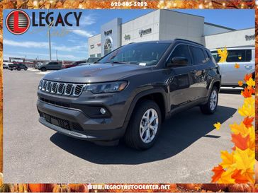 2024 Jeep Compass Latitude 4x4 in a Baltic Gray Metallic Clear Coat exterior color and Blackinterior. Legacy Auto Center 620-315-9264 legacyautocenter.net 