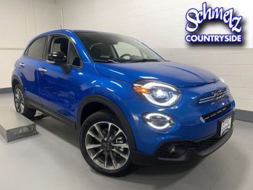 2023 Fiat 500x Pop Awd in a Italia Blue exterior color and Black Heated Seatsinterior. Schmelz Countryside Alfa Romeo and Fiat (651) 968-0556 schmelzfiat.com 