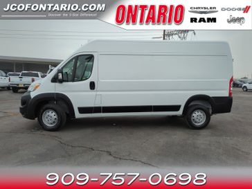 2023 RAM ProMaster Cargo Van High Roof in a Bright White Clear Coat exterior color and Blackinterior. Ontario Auto Center ontarioautocenter.com 
