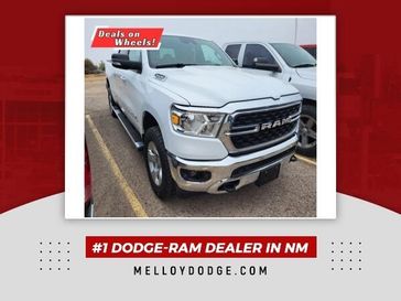 2022 RAM 1500 Big Horn Lone Star in a Bright White Clear Coat exterior color and Blackinterior. Melloy Dodge RAM FIAT 505-588-4459 melloydodge.com 