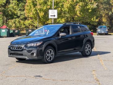 2022 Subaru Crosstrek Sport in a Crystal Black Silica exterior color and GRAYinterior. Brattleboro CDJR 802-251-1111 brattleborocdjr.com 