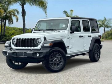 New 2026 Jeep Wrangler 4-door Sport in a Bright White Clear Coat exterior color and Blackinterior. Southbay Chrysler Jeep Dodge Ram (424) 404-5521 pixelmotiondemo.com 