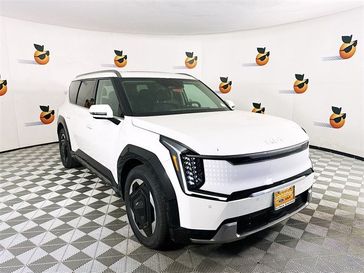 2024 Kia EV9 Land in a Snow White Pearl exterior color and Light Grey/Blackinterior. Ontario Auto Center ontarioautocenter.com 