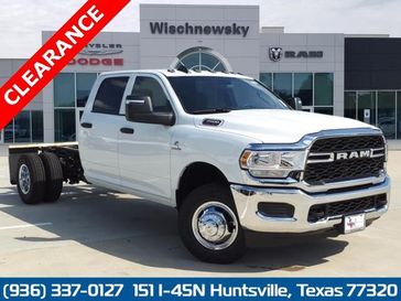 2024 RAM 3500 Tradesman Crew Cab Chassis 4x4 60' Ca in a Bright White Clear Coat exterior color and Diesel Gray/Blackinterior. Wischnewsky Dodge 936-755-5310 wischnewskydodge.com 